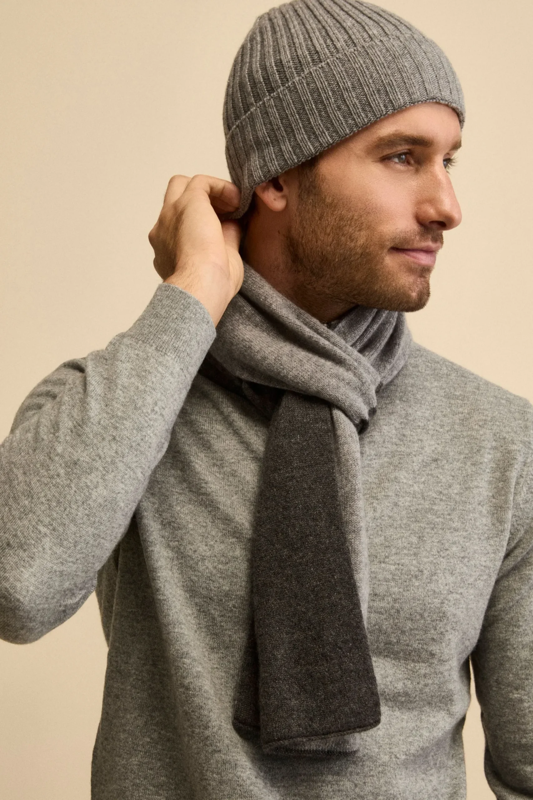 Scaldacollo in cashmere bicolore - GRIGIO SC/GRIGIO CH