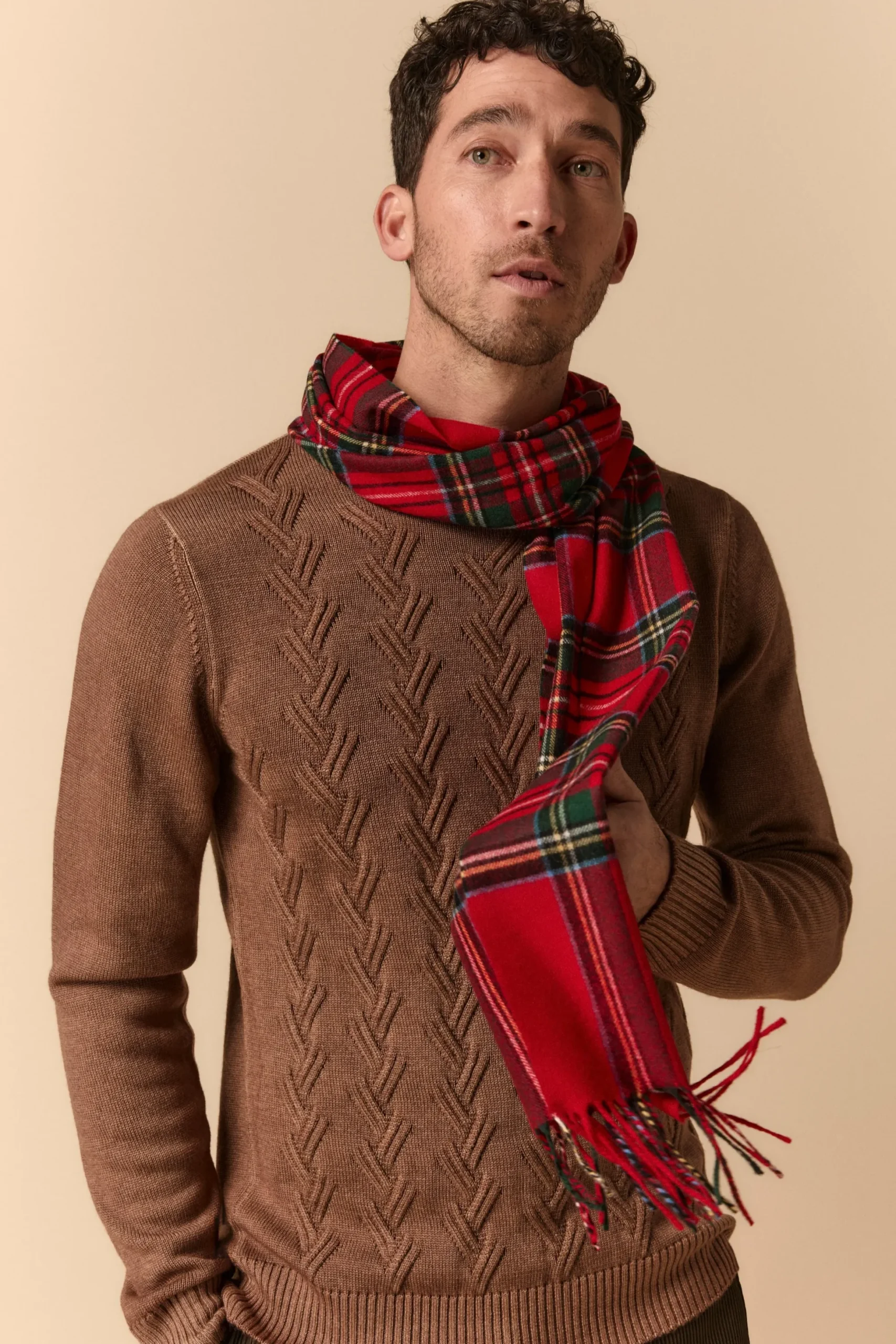 Sciarpa in Lana e Cashmere - SCOZZESE ROSSO