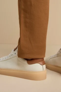 Sneakers Vintage in Vera Pelle - PANNA