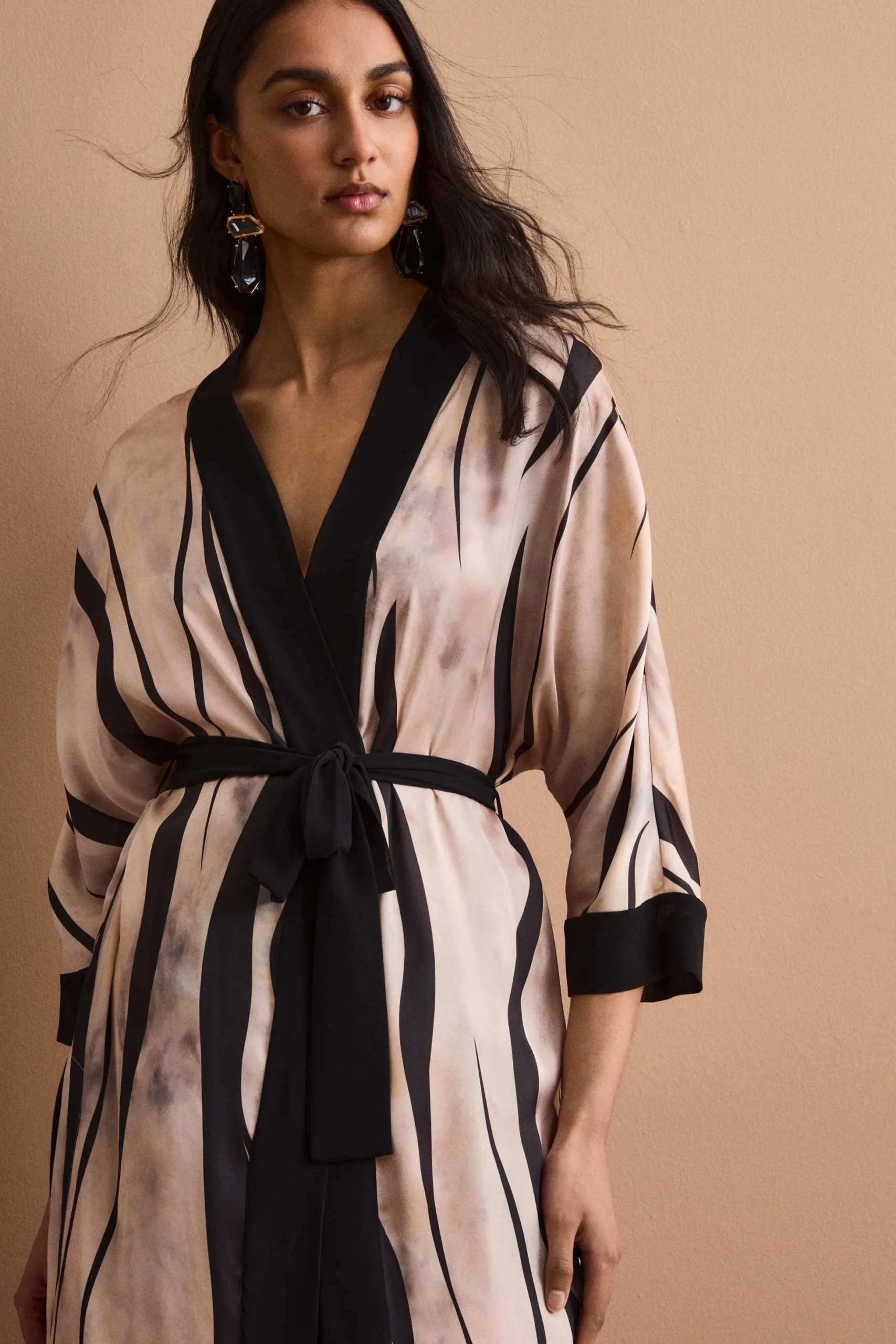 Spolverino Kimono Lungo con Cintura - FANT. ORO