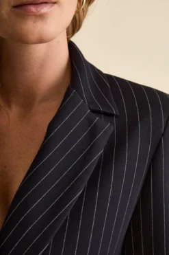 Tailleur Doppiopetto a Righe - BLU GESSATO