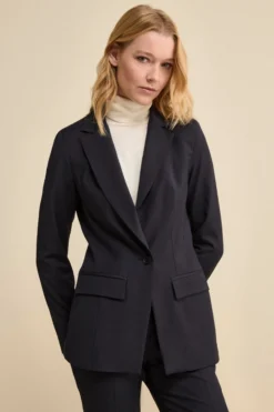 Tailleur Foderato Monopetto in Lana Vergine - BLU