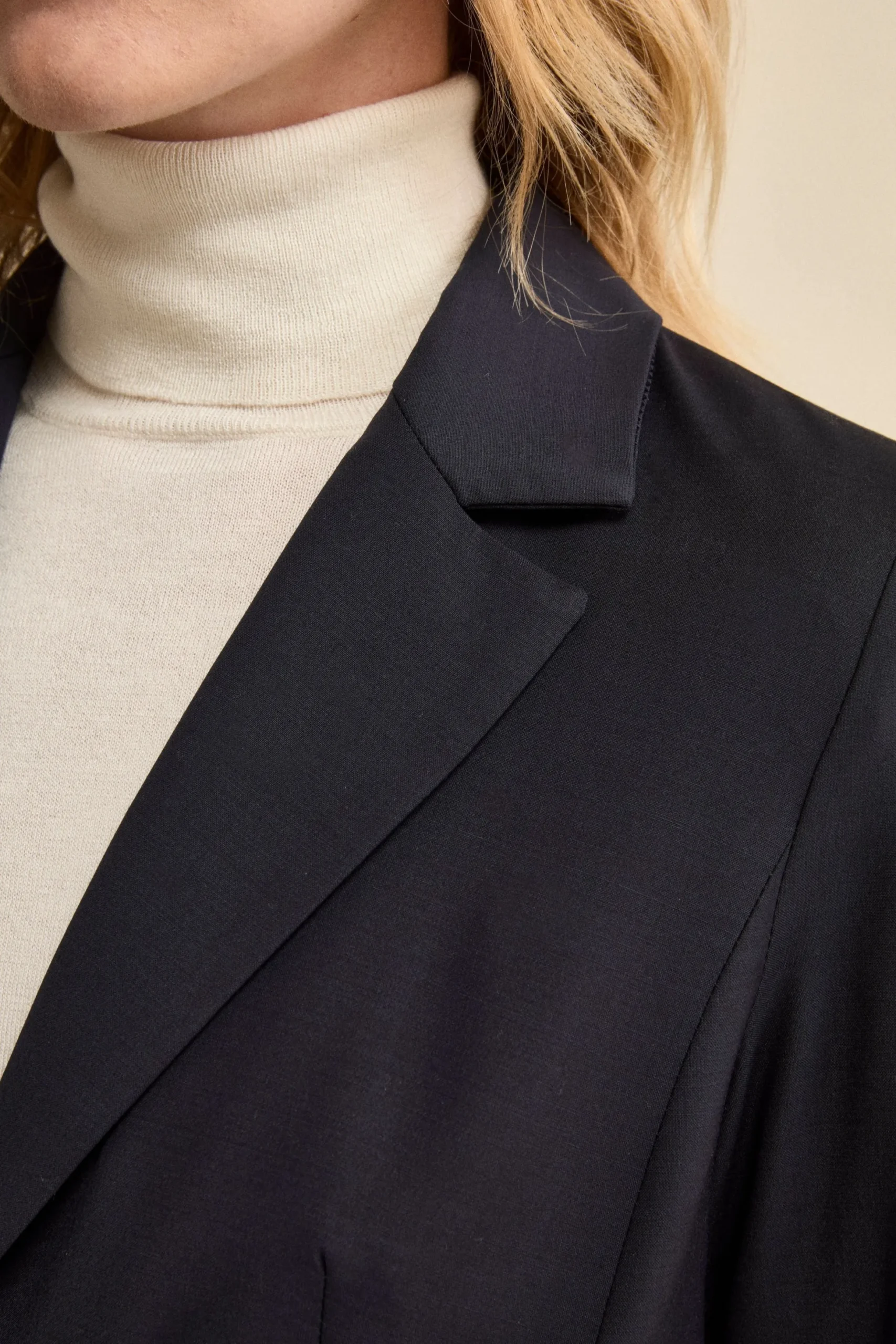 Tailleur Foderato Monopetto in Lana Vergine - BLU