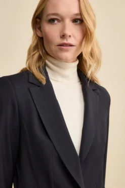 Tailleur Foderato Monopetto in Lana Vergine - BLU