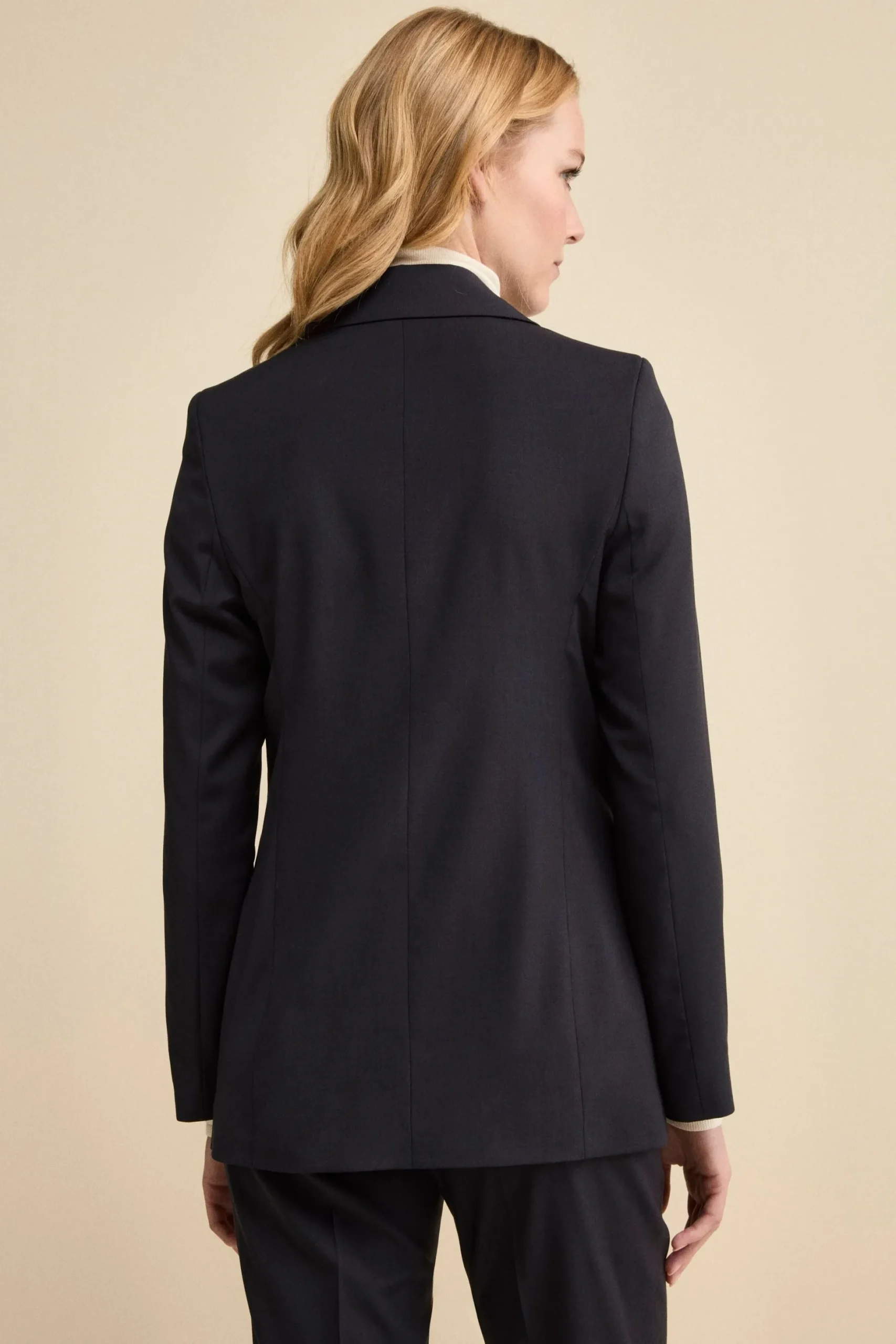 Tailleur Foderato Monopetto in Lana Vergine - BLU