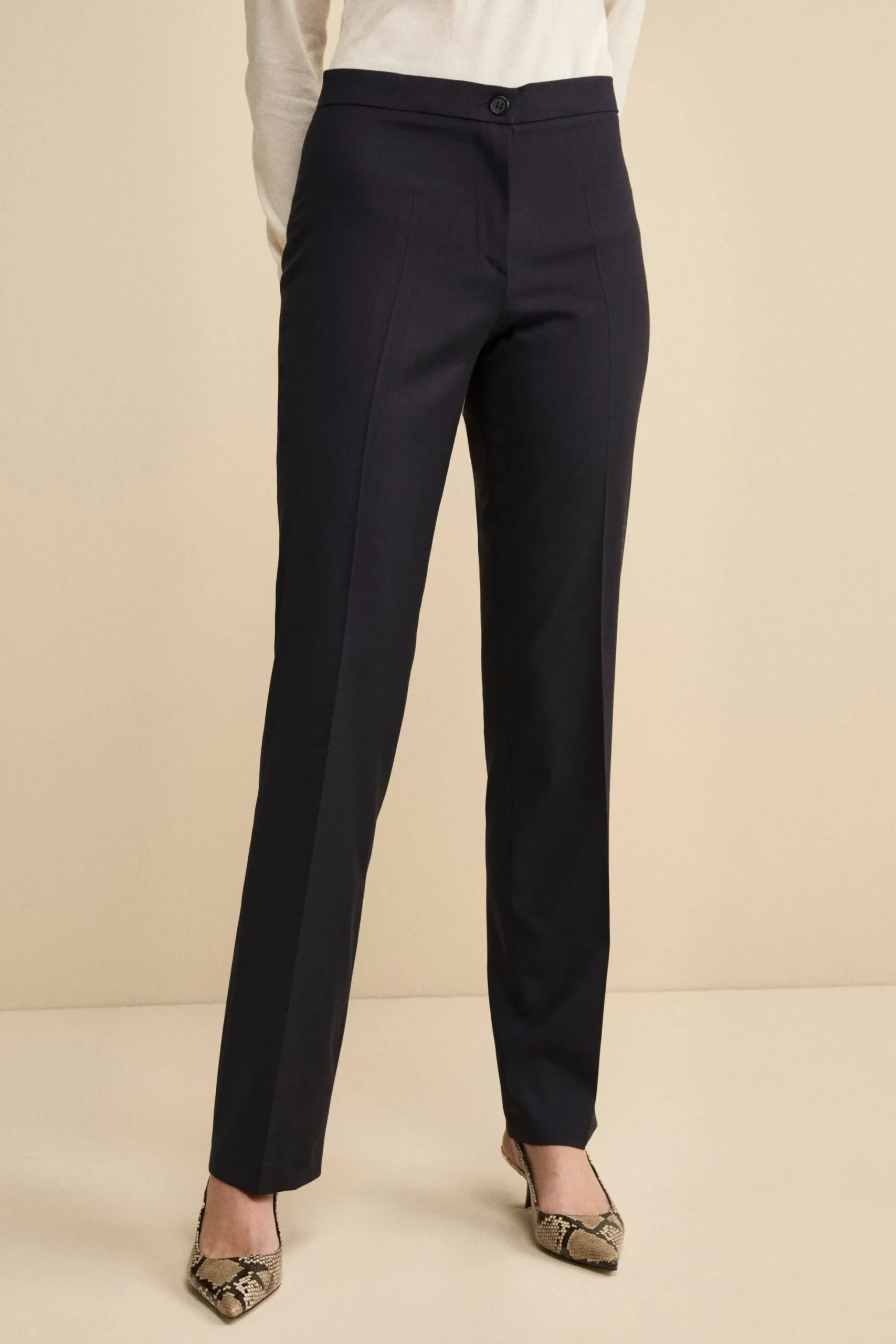 Tailleur Foderato Monopetto in Lana Vergine - BLU