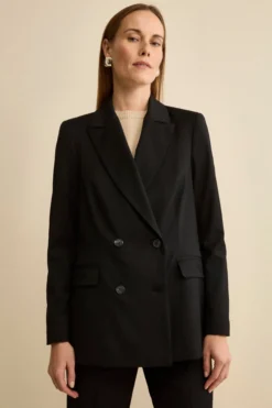Tailleur in Lana Vergine Doppiopetto - NERO