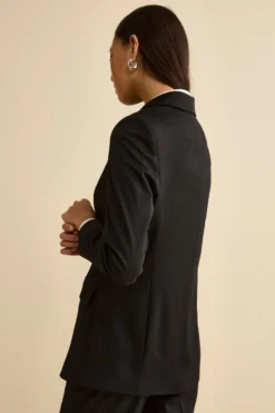 Tailleur Monopetto con Revers Classico in Lana Vergine - NERO