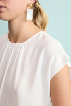 Top da Cerimonia Elegante in Misto Seta - PANNA