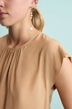 Top da Cerimonia Elegante in Misto Seta - ORO