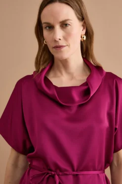 Top Elegante con Drappeggio e Coulisse - MAGENTA