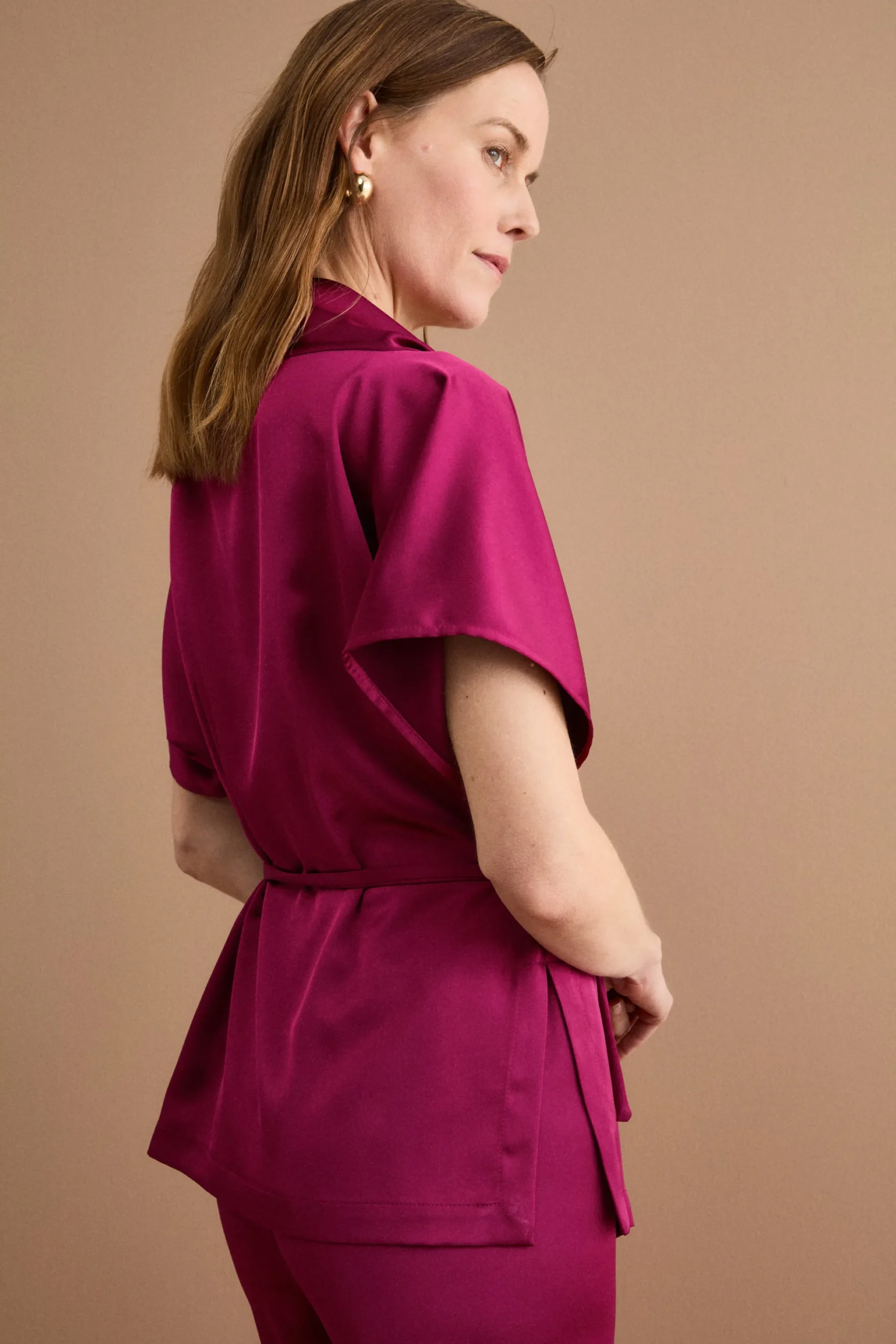 Top Elegante con Drappeggio e Coulisse - MAGENTA
