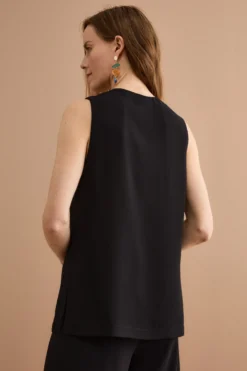 Top Elegante da Cerimonia in Doppia Georgette - NERO