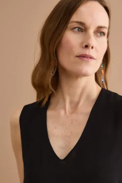 Top Elegante da Cerimonia in Doppia Georgette - NERO