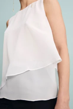 Top Elegante in Georgette con Pannelli - PANNA
