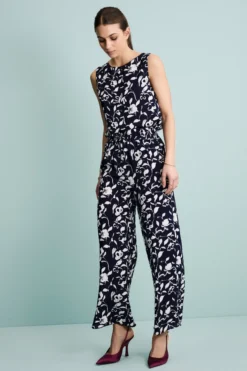 Top Floreale Elegante - FANT. BLU