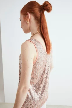 Top rosa con paillettes - ROSA