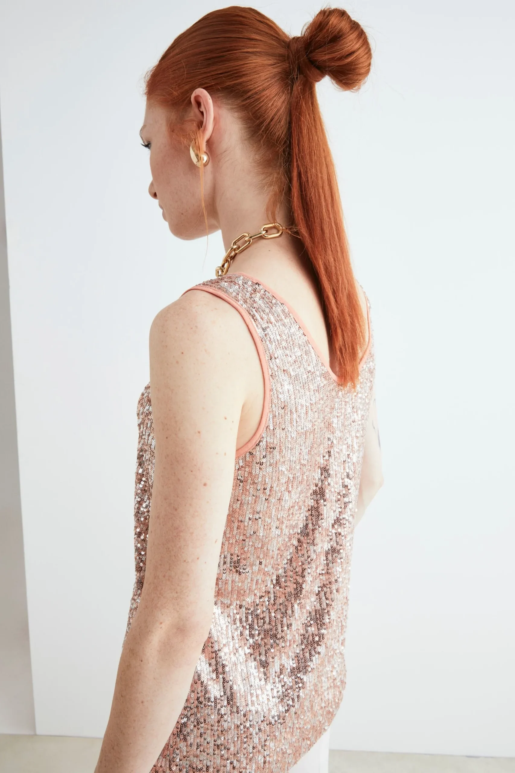 Top rosa con paillettes - ROSA