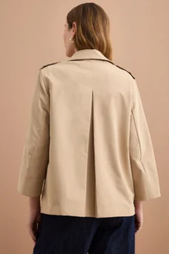 Trench Corto Doppiopetto Oversize - BEIGE