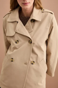 Trench Corto Doppiopetto Oversize - BEIGE