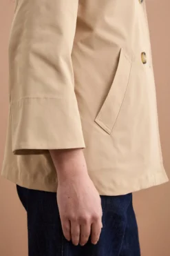 Trench Corto Doppiopetto Oversize - BEIGE