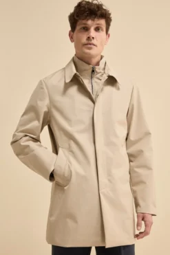 Trench Impermeabile con Pettorina - BEIGE