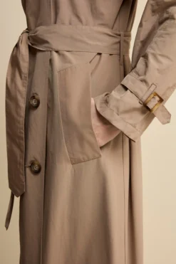Trench Lungo Doppiopetto con Cintura - CAMMELLO