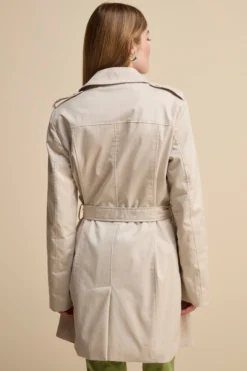 Trench Midi Doppiopetto con Cintura - AVORIO
