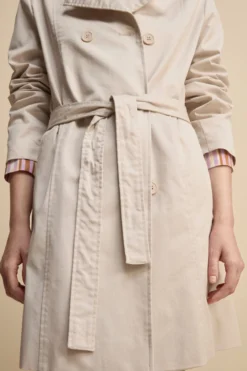 Trench Midi Doppiopetto con Cintura - AVORIO