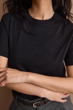 T-Shirt Boxy in Cotone - NERO