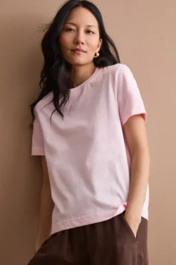 T-Shirt Boxy in Cotone - ROSA