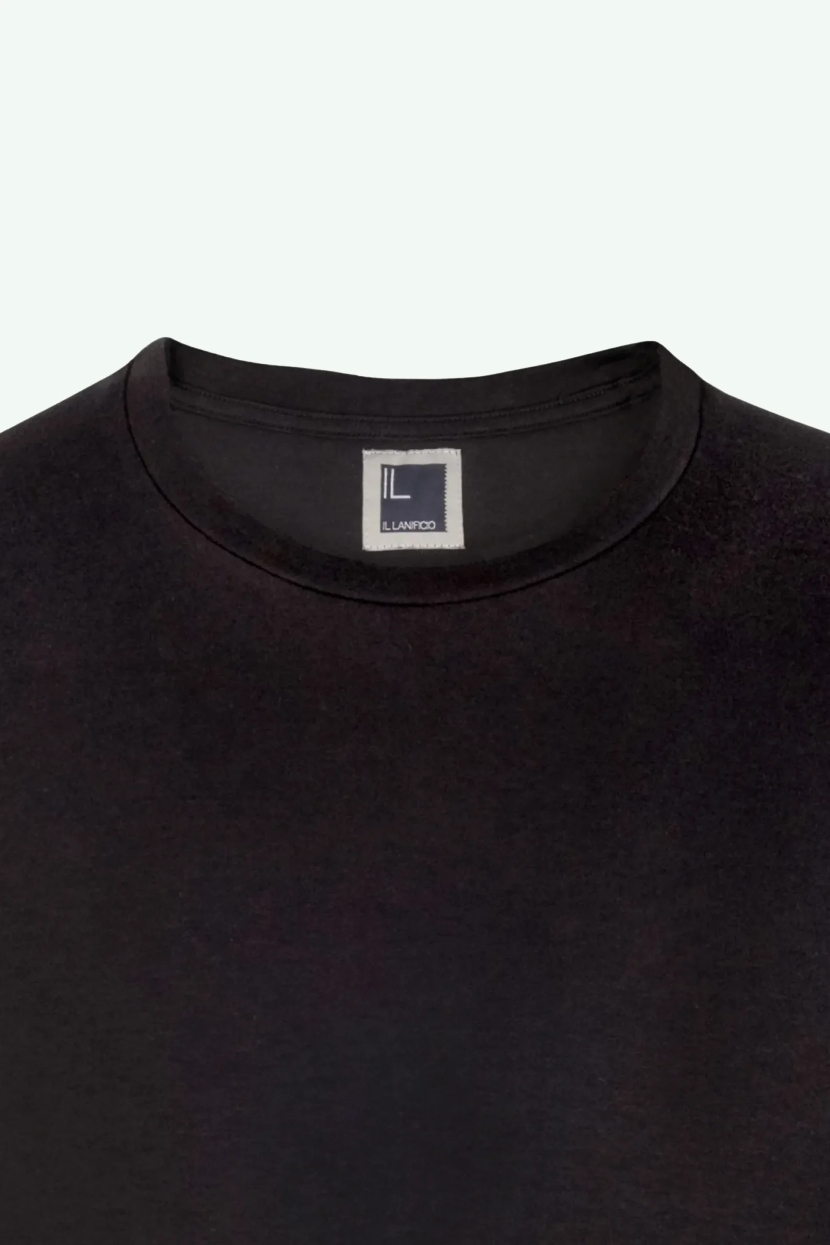 T-Shirt Girocollo in Jersey di Cotone - NERO