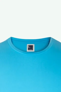 T-Shirt Girocollo in Jersey di Cotone - TURCHESE