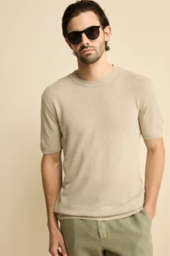 T-Shirt Girocollo in Misto Lino - CORDA