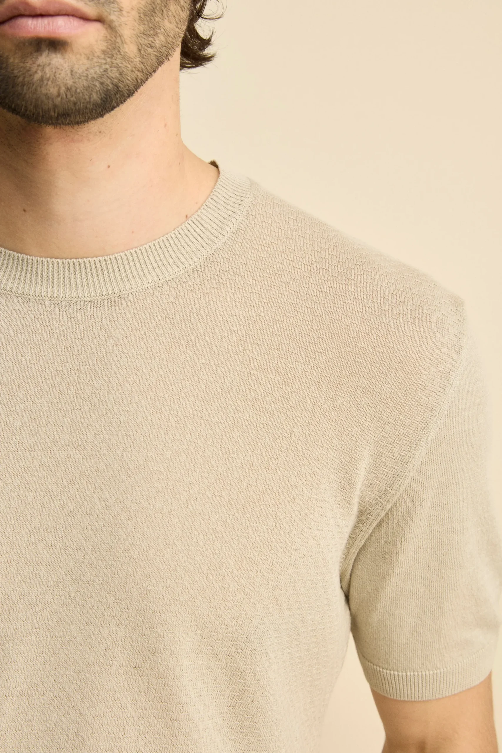 T-Shirt Girocollo in Misto Lino - CORDA