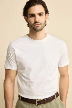 T-Shirt Girocollo Slim Fit in Cotone Supima - BIANCO