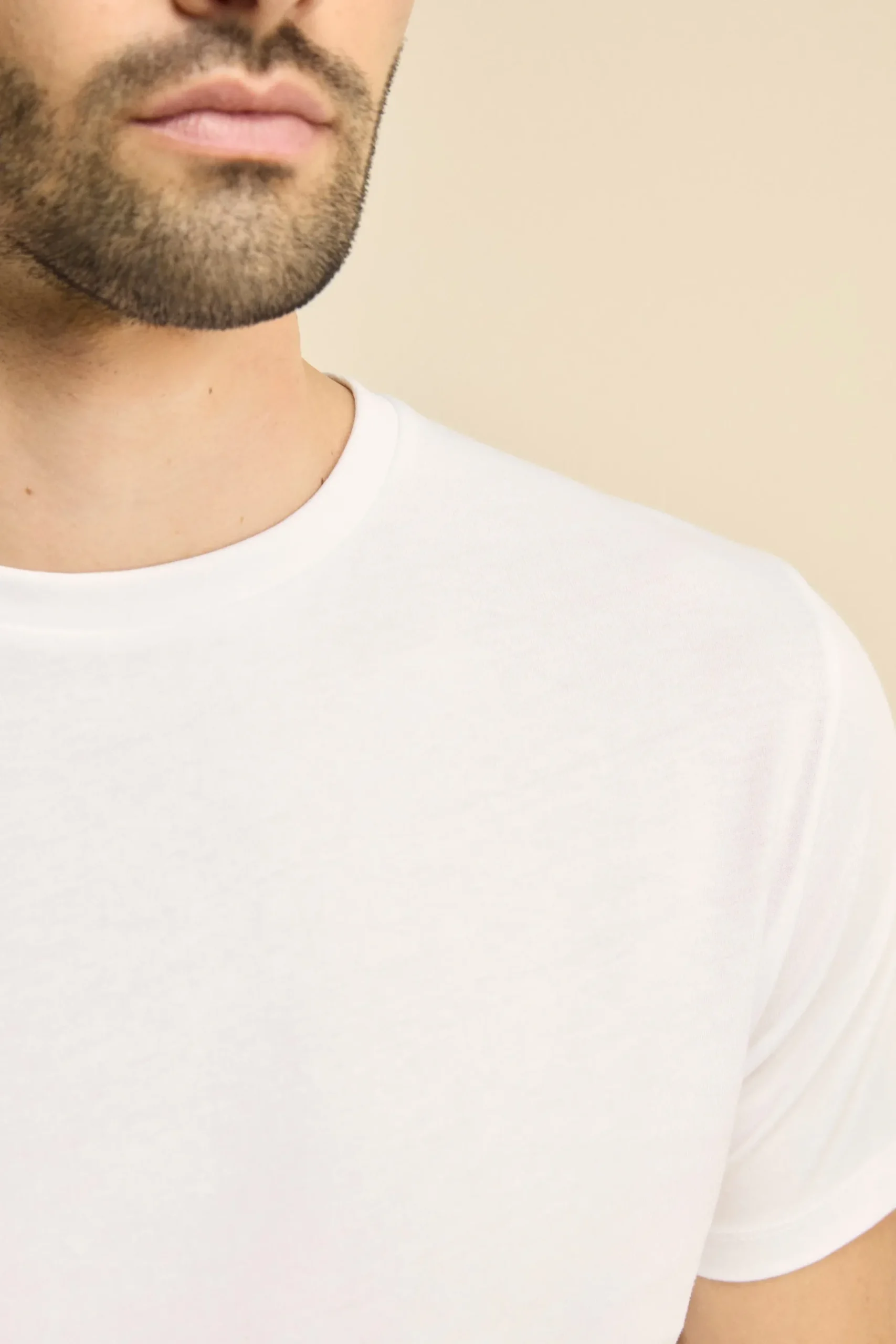 T-Shirt Girocollo Slim Fit in Cotone Supima - BIANCO