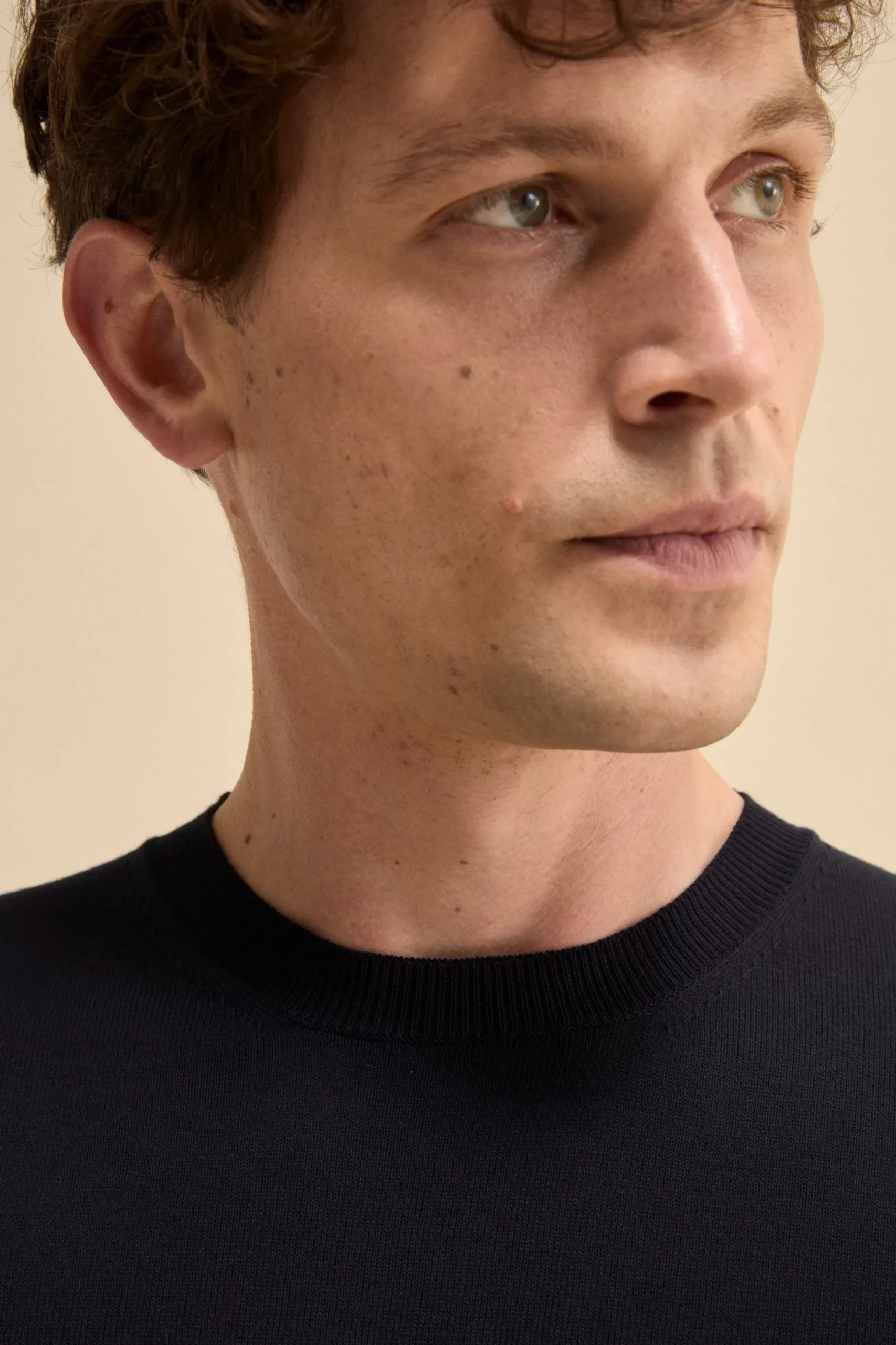 T-shirt in Maglia di Cotone Crêpe - BLU