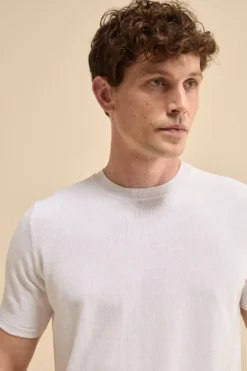 T-shirt in Maglia di Cotone Crêpe - BIANCO