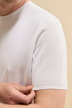 T-shirt in Maglia di Cotone Crêpe - BIANCO
