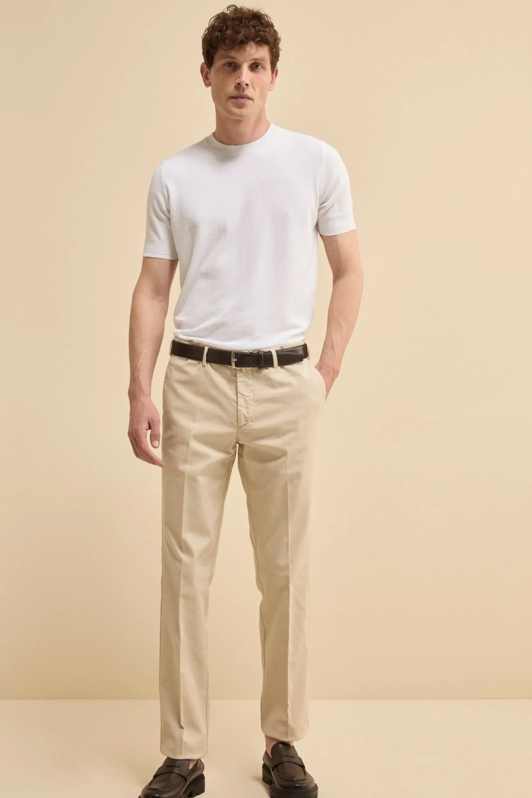 T-shirt in Maglia di Cotone Crêpe - BIANCO