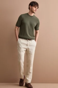 T-shirt in Maglia di Cotone Crêpe - VERDE MILITARE