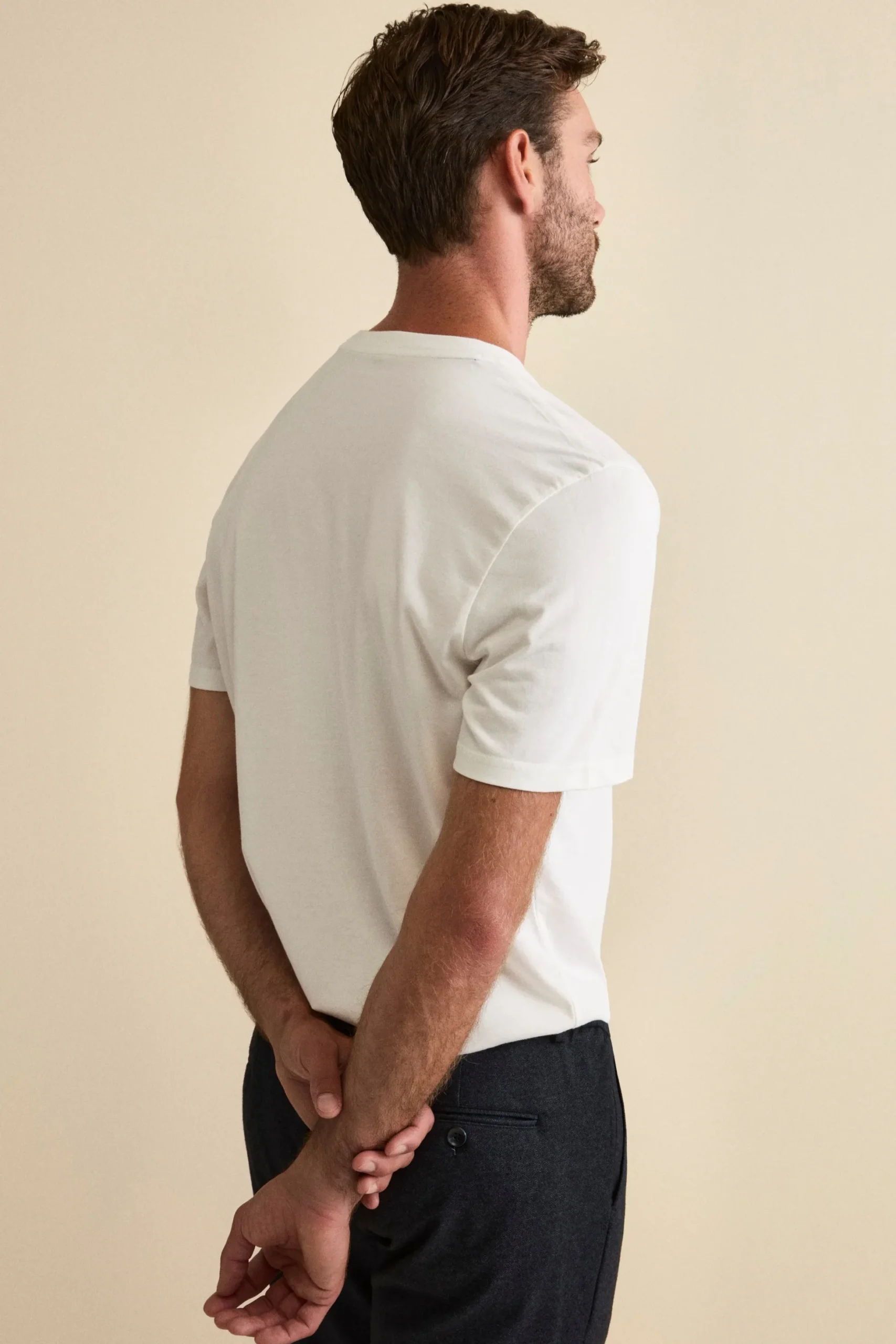 T-Shirt in Misto Cotone e Bambù - BIANCO