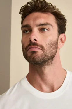 T-Shirt in Misto Cotone e Bambù - BIANCO