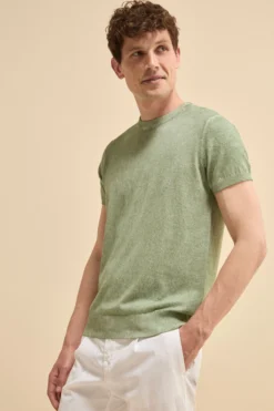 T-Shirt Rasata in Cotone Crêpe - VERDE