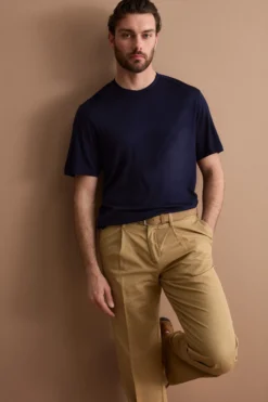 T-Shirt Regular Fit in Lana Merino - BLU