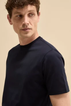 T-Shirt Slim in Filo di Scozia - BLU
