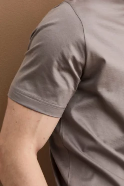 T-Shirt Slim in Filo di Scozia - GRIGIO