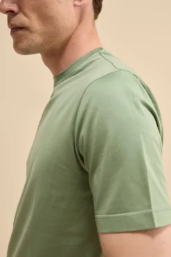 T-Shirt Slim in Filo di Scozia - VERDINO