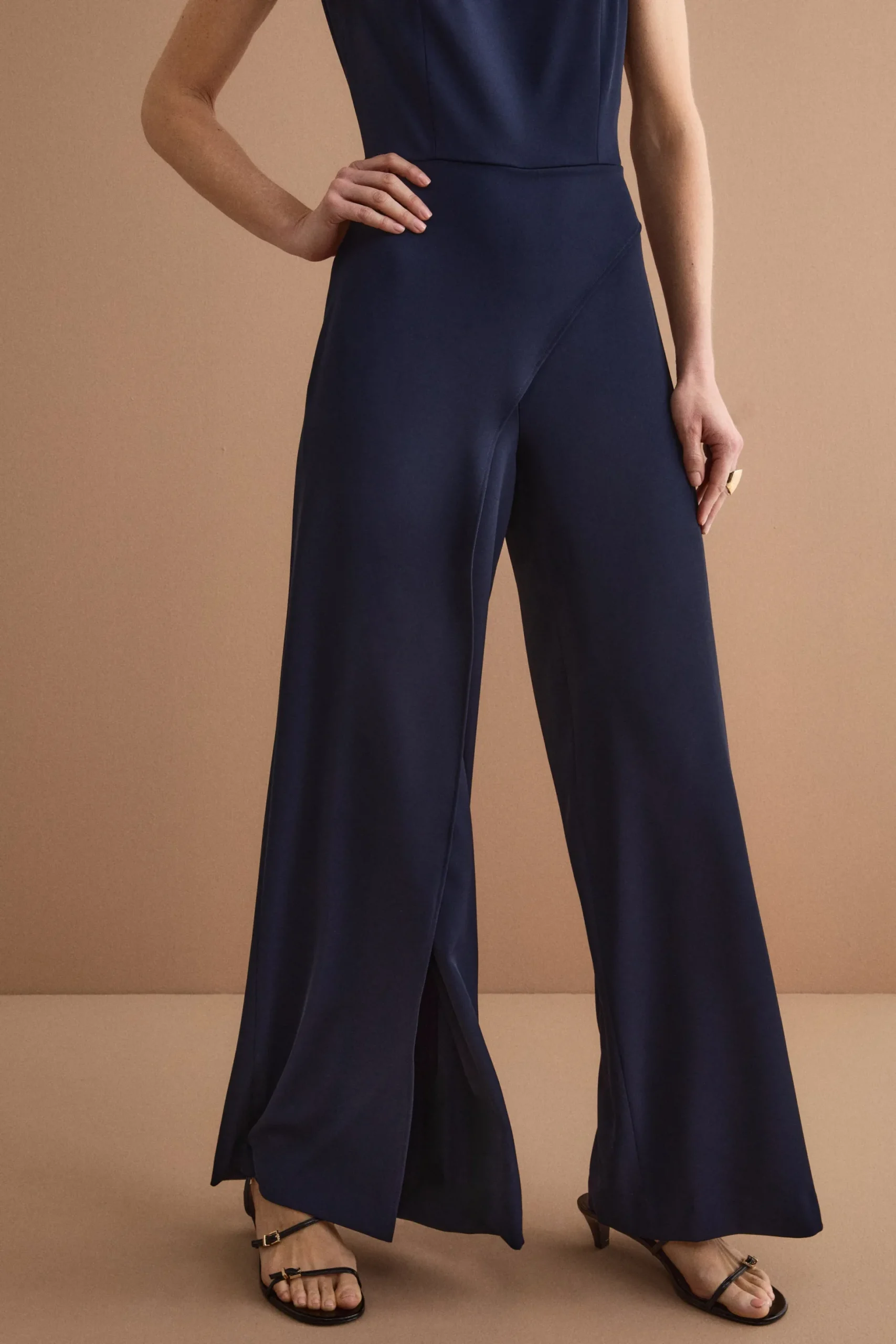 Tuta Elegante da Cerimonia in Cady con Strass - BLU